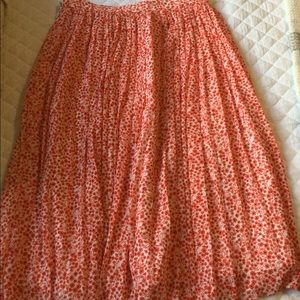floral mid ruffle skirt
